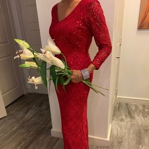 Evening or Wedding Dress red sequence dress